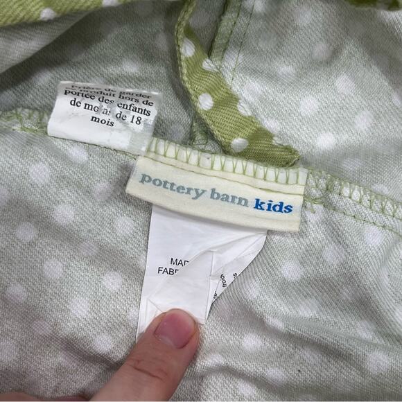 Pottery Barn Kids Green Mini Dot Sabrina basket liner 12”x6” M medium x2 SET - Picture 8 of 9